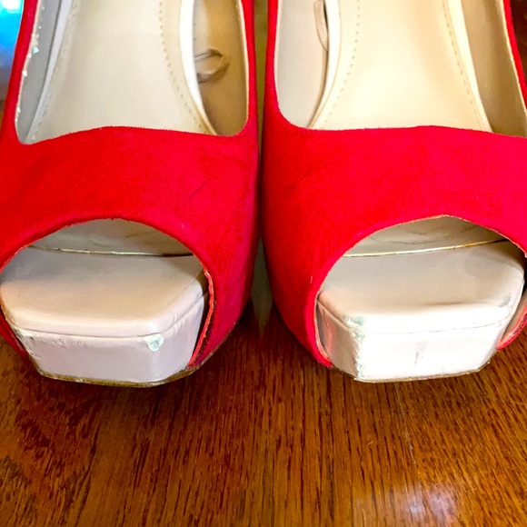 Zara Trafaluc Red Open-Toed Stilletos - Picture 2 of 5